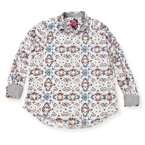 Robert Graham L Neri Mens Printed Button Down Shirt Classic Fit 100% Cotton - Picture 9 of 9